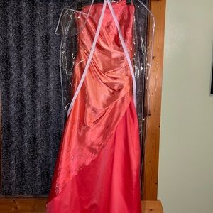deb prom dress size 9/10. it’s like a sunset colored dress
